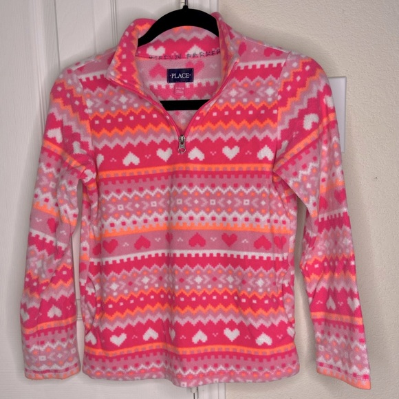 CHILDREN’S Place Pink Fleece Half Zip Sweater - Picture 2 of 4